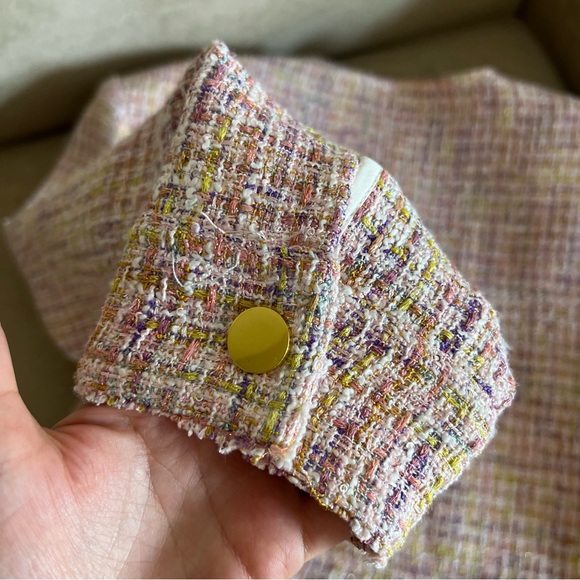 NWOT Retrofete tweed zip jacket size M pink gold white C1 - Picture 9 of 9